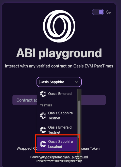 ABI Playground localnet